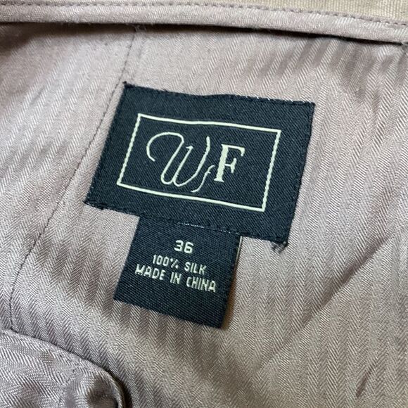 WfF silk cargo dress shorts zip fly Single front Pleat in taupe - Picture 3 of 7